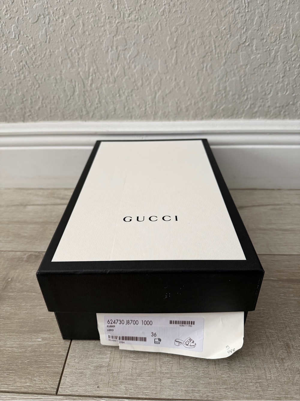 Gucci Black Patent Slide rubber black Mules with Logo Strap women 36 - Picture 4 of 7